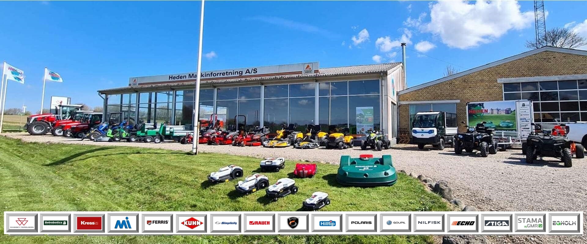 3 slides til maskiner til haver og parker