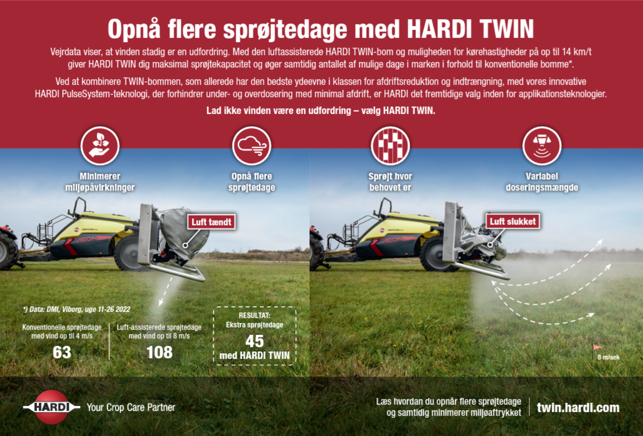 hardi twin flere sprøjtedage