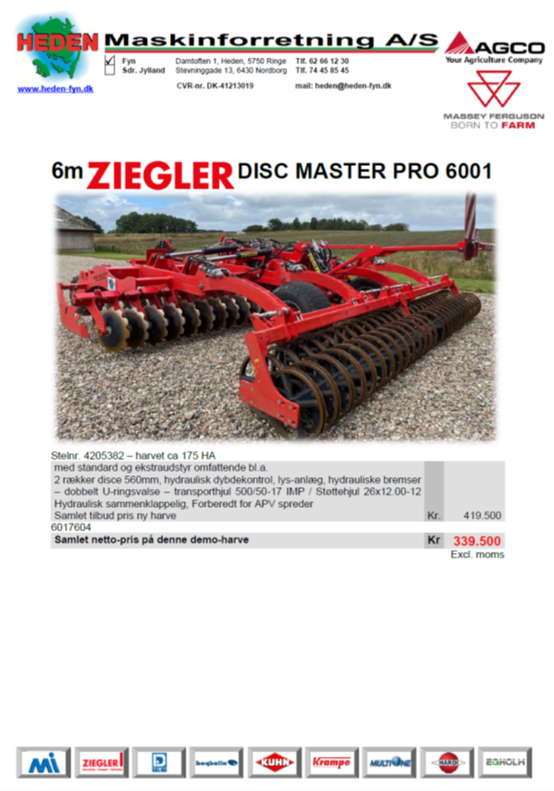 ziegler disc masterpro 6001 - 6017604