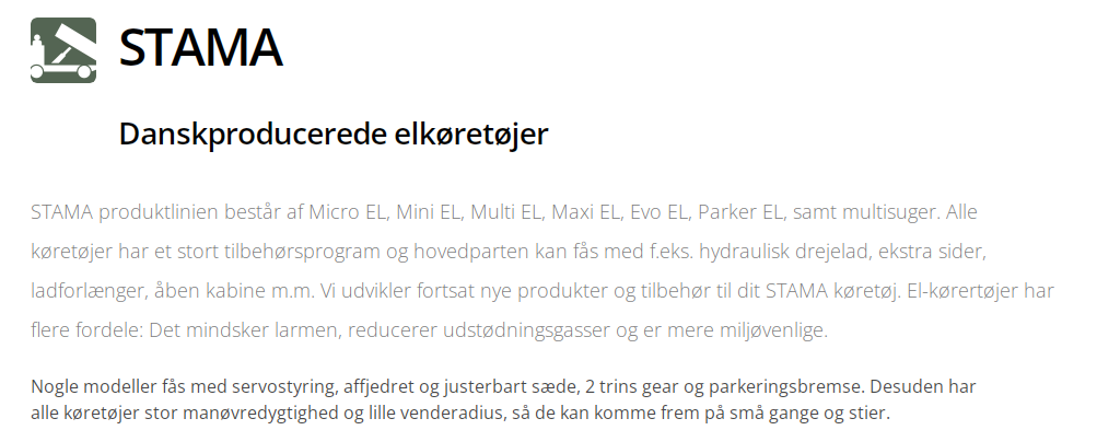 stama produktbeskrivelse